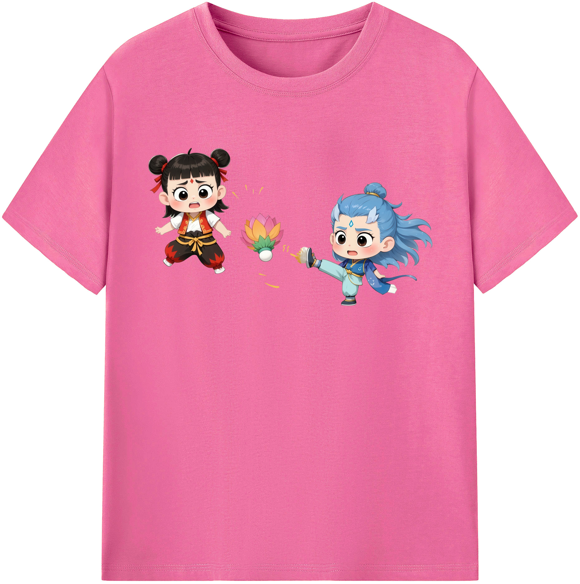 （画像用） Ne Zha 2 ナタ 魔童の大暴れ レディースカジュアルプリントTシャツ（綿100％）